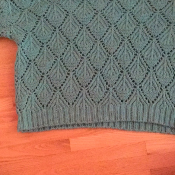 Zara girl’s knitwear teal diamond mockneck sweater - Picture 4 of 5